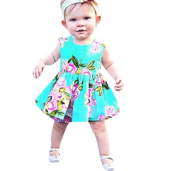 Vestito casuale dalla principessa dei vestiti di Sundress della stampa floreale dei bambini dell'infante delle neonate