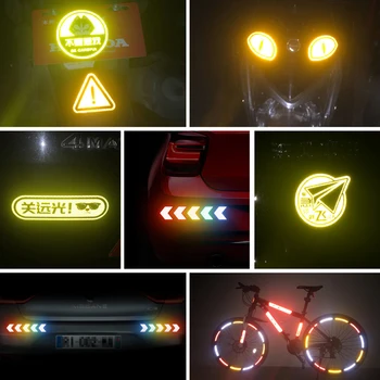 12tk/palju Jalgratta-Reflective Ohutuse Parandamisel Hoiatus Silmatorkavus Bike Mootorratta Lindi Film Kleebis Riba Autod Auto Accesso