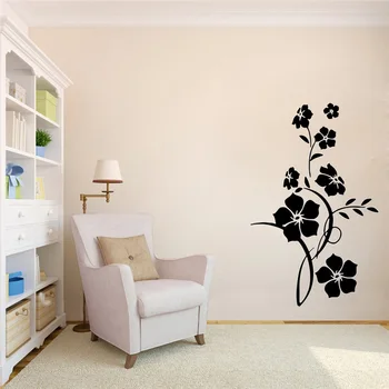 Kaasaegne Lilled ja lille viinapuude Seina Kleebis tapeet Ukse elutuba Seinamaaling kodu kaunistamiseks Kunsti Kleebised, PVC kleebised