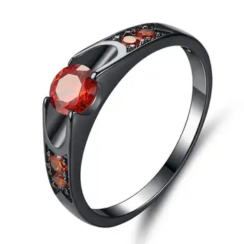 Naiste Tsirkoon Ringi Kaasamist Partei Ehted Kingitus Luksus Red Crystal Naiste Ehted Läikiv Must Rose Gold Ring Crystal Naiste Sõrmus