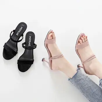 Naiste Sandaalid Naiste Kõrge kontsaga Sandaalid 2020. Aasta Uus Mitmekülgne Peene Kontsaga Sandaalid ja Sussid koos 5cm Sandaalid Naiste Kingad