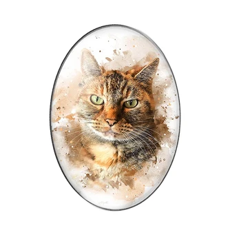Armas loom Kass pärsia kass 10tk segatud 13x18mm/18x25mm/30x40mm Ovaalne foto klaas kivi ümber lame tagasi Teha järeldused