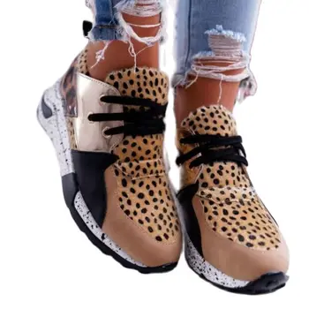2021Women Tossud Lace-Up-Platform spordijalatsid Naistele Hingav Daamid Tossud Leopard Printida Naiste Vulcanize chaussures