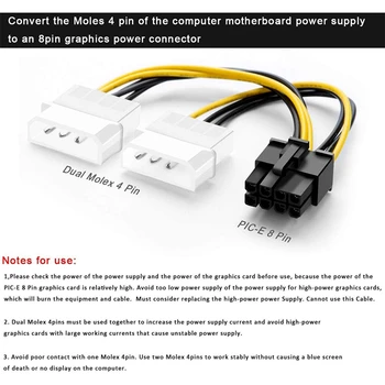 AM05-10TK 2 Molex 4 Pin, 8-Pin PCI Express videokaart Pci-E ATX PSU energiamuundur, Kaabel-Molex, et Pcie 8 Pin Adapter Juhe