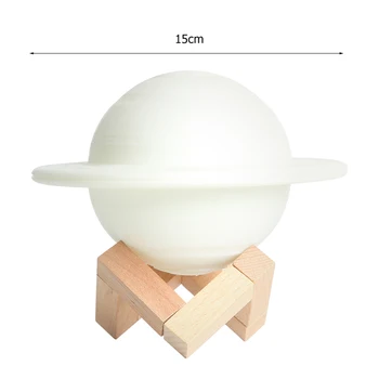 Magab Kerge Magamistoas voodi kõrval Laua Lamp 3D Print LED Night Light elutuba Decor Saturn Lamp koos pulti