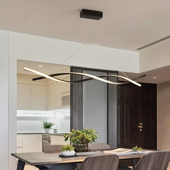 Minimalism kaasaegne led ripats, tuled söögituba köök elutuba must/hall alumiiniumist Ripats lamp valgusti peatamine