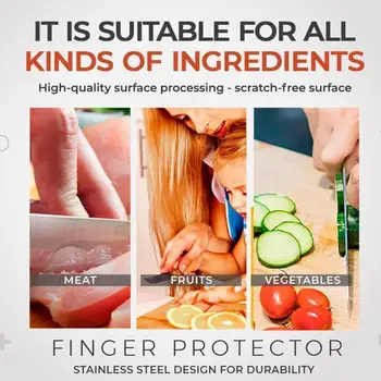 1tk Roostevabast Terasest Sõrme Protector Anti-lõigatud Sõrm Guard Köök Tööriistad Ohutu Taimne Lõikamine Käsi Protecter Köök Vidinaid