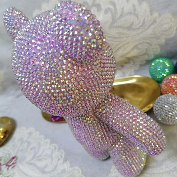 Sünge Karu Loomade Arvud DIY Bling Kristall Käsitöö Kõik Vahuveini Rhinestones Nukk Decor Kodus Kingitus Lastele