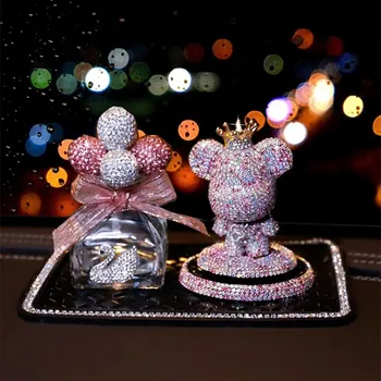 Auto interjööri aksessuaarid armas diamond vägivaldne karu ornament aroma creative high-end jumalanna, auto sisekujunduses kingitus
