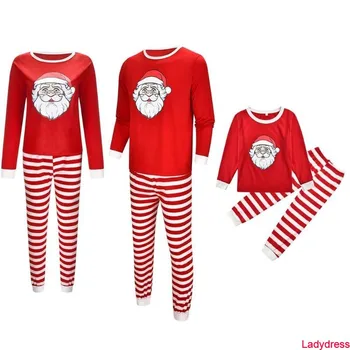 2020. aasta uus Punane Triip Pere Sobitamine Jõulud Pidžaama Komplekt Talvel, Santa Claus Prindi Sleepwear Poisid Tüdrukud Mehed Naised Perekonda Matchin