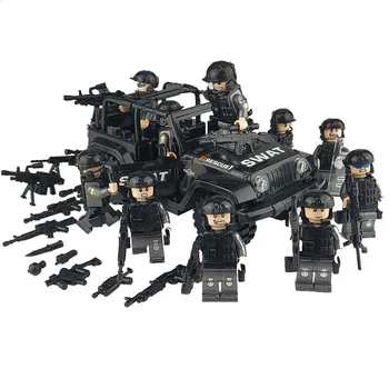Lapsed Sõjaväe eriüksused ehitusplokid Sõdurid Arvandmed Relvi Ühilduv SWAT ehitusplokid Mänguasjad Lastele