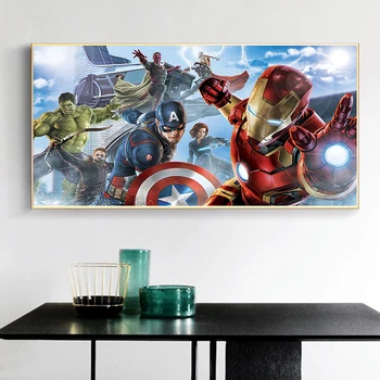 Marvel Lõuendile Maali Superkangelane Kapten Ameerika (Iron Man Plakatid ja Pildid Seina Art Pilte Elavad Kodus Ruumi Kaunistamiseks