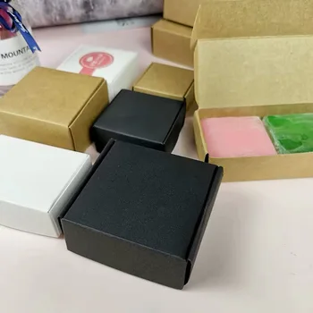 5tk Väike Jõupaber box,pruun kartong käsitsi valmistatud seep box,valge käsitöö raamatut kinkekarbis,must pakend ehted box