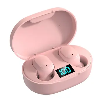 E6S Traadita Bluetooth-compatibl Kõrvaklapid HiFi 5.0 hääljuhtimine Kõrvaklapid Stereo Binaural Earbuds Digitaalne Ekraan Laadimine Bin