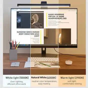 3 Transpordiliikide Astmevaba Dimm Eye-Hooldus LED laualamp Arvuti PC Ekraanile baar Rippuvad Valgus LED Lugemise USB Powered Lamp