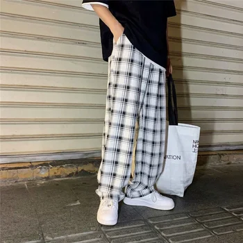 Privathinker Lai Ruuduline püksid moedisain jogger Streetwear Meestele korea Sirge Mees püksid Harajuku Hip-Hop Meeste riided