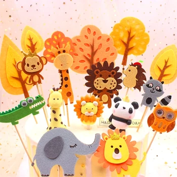 1tk Cartoon Lõvi, Elevant Loomade Koogikarpides Torukübar Sünnipäeva Decor Lapsed Kasuks Baby Shower Sünnipäeva Decor Metsloomade Kook