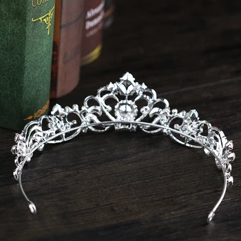 AiliBride Rose Gold Crystal Pulm Crown Tiara Pruudi Headpiece Printsess Diadema Naiste Pulm Juuksed Ehted Tarvikud