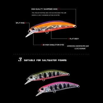 60mm 6.5 g kalapüügi peibutis Mini swimbait jaapani kalastustarbed bass landid raske sööt