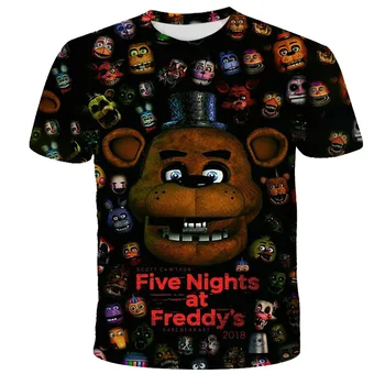 Suvel fnaf 3d T-särk, uued riided poistele ja tüdrukutele viis ööd Fredys suvel streetwear top mäng lastele