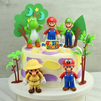 5tk/set 10CM Super Mario Anime Mudel Nukud Mario Bros Luigi Yoshi Mänguasjad Tegevuse Mänguasja Joonis Koguda Figuriin Kids Sünnipäeva Kingitused
