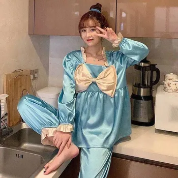 7 Värvid Pajama Komplekti Naiste Vibu Ruffles Korea Stiilis Stiilne, Trendikas Romantiline Pakkumise Ulzzang Vaba Aja Veetmise Armas Teismeliste Naiste Riided Tüdruk