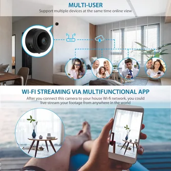 Micro Home Wireless CCTV Video Mini Turvalisuse Järelevalve Wifi IP Camara Infrapuna Andur CMOS 2MP Telefon Alarm Kaamera