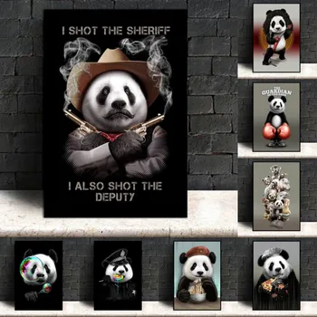 Cute Cartoon Panda Plakati Print Loomade Lõuendile Maali Lasteaed-Baby Tuba Seina Art Pilt Elutuba, Lapsed, Kodu Kaunistamine