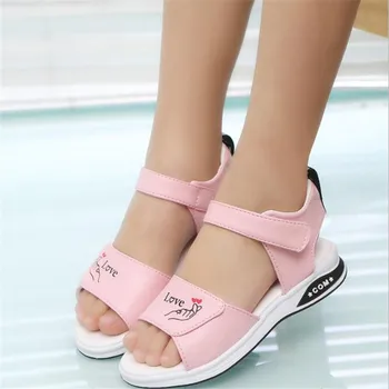 Tüdrukute sandaalid suvel 2021 uus mood vaba aja veetmise princess kingad pehme ainuke anti slip avatud sõrme laste rand kingad