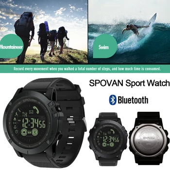 Eest SPOVAN Bluetooth Meeste Watch Fashion Sport Kell Veekindel multifunktsionaalne Digitaalne Vaadata Relogio Feminino PR1