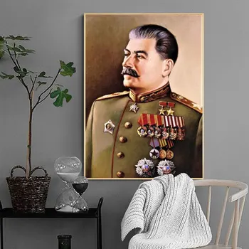 HD Trükkimine Jossif Stalini Ja Tsaar Nikolai II Venemaa Portree-Plakat Lõuendile Maalimine elutuba Kodus Seina Kaunistamiseks Ar