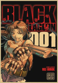Anime Black Lagoon Kraftpaper Plakat Kunsti Maali Seina Kleebis Kohvi Maja Baar