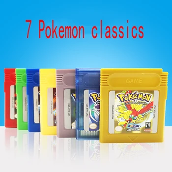 Video Mängu 16 Bit Kassett Pokemon Mängu Konsool Kaardi Seeria Sinine Roheline Hõbedane Kristall Kollane Punane Kuldne Versioon