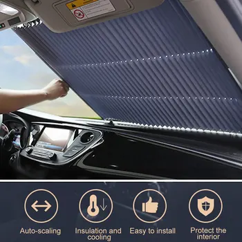 Uus Upgrand Auto Esiklaas Kardin Ülestõstetav Set Kokkuklapitavad Auto Päikesevarju Kate Peegeldav Kile Kardinad Anti-UV Auto Päikese Vari