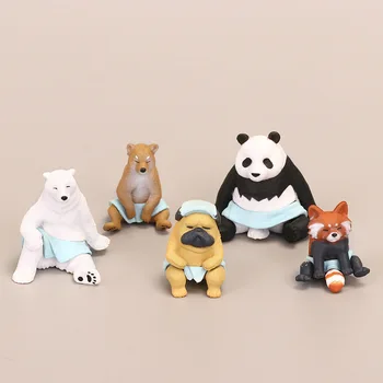 5 Tükki Loomade Mudel jääkaru Panda koer Koer Raccoon, Vann, Saun Mänguasja Nukk Kaunistamiseks Armas Uudne Mudel