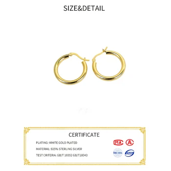 Minimalistlik 925 Sterling Silver Kõrvarõngad Ring Kuld Geomeetriline Ellips Käsitöö Kõrvarõngad Pidu Tarvikud Ehted Kingitus