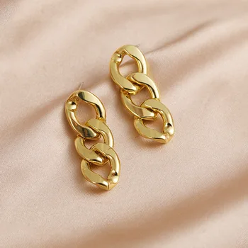 Ei cadena eslabones Vintage oro para Las Mujeres Boho Geométrica de Metallist de moda Lihtne pendientesбосоножки женские 2021oorbellen