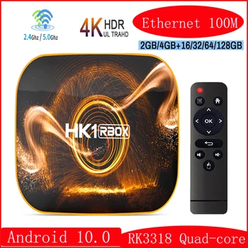 Digiboksi 2021 4K Ultra HD Rockchip RK3318 Smart Android 10.0 TV Box WiFi 2.4 G 5G 3D 4GB 128GB BT4.0 Media Player Youtube