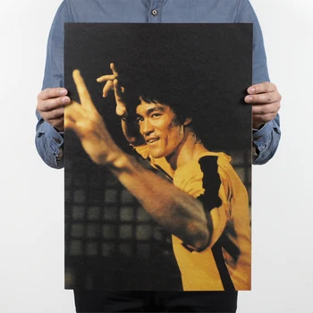 Vintage Bruce Lee Portree-Filmi Plakat Seina Art Plakatid Kodu Kohvik Tuba Decor Kleebised Jõupaber Seina Kleebised