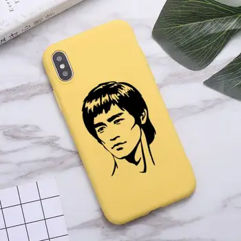 Bruce Lee Telefon Case For iphone 12 11 Pro Max Mini XS 8 7 6 6S Pluss X SE 2020 XR Candy kollane Silikoon kate