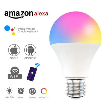 B22 E27 RGB+CCT LED Lamp Juhitava WiFi Smart Lamp Tööd Alexa Google ' i Kodu Magic Lamp Smart Home Taimer