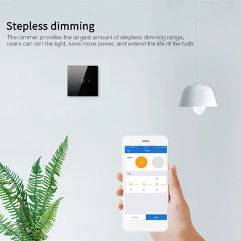 Wifi Smart Light Switch Klaasist Ekraan, Touch Panel Hääljuhtimine Traadita Seina Dimm Lülitub Kaugjuhtimispult Koos Alexa Google Kodu