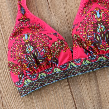 Naiste Suvel Uus Seksikas Etnilise Prindi Ujumistrikoo Bikiinid Komplekti Push-up Sidemega Ujumine Kostüüm trikoo Supelrõivad Beachwear