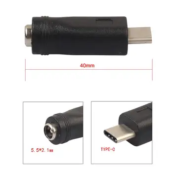 DC Adapter Converter Tüüp-C USB Meeste ja 5.5x2.1mm Naine Jack Connector Sülearvuti, Sülearvuti, PC Arvuti