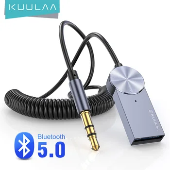 KUULAA Auto AUX Bluetooth Dongle 3,5 mm Jack-Kaabel Adapter 5.0 Bluetooth Vastuvõtja Kõlari Heli Muusika Saatja