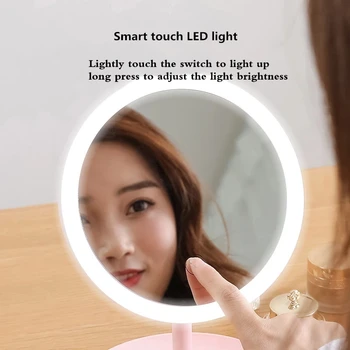 Led Light Meik Peegel-tualettlaud Peegliga Nägu Peegel Reguleeritav Touch Dimmer USB Led Edevus Taustavalgustusega Peegel Kosmeetiline Peegel