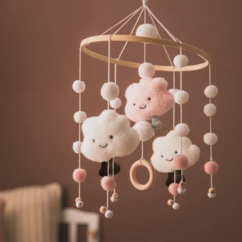 Pilv cartoon voodi bell võrevoodi mobiil vurama beebi häll jalutuskäru taju mänguasjad muusika mänguasjad 0-12 kuud, laste tuba teenetemärgi