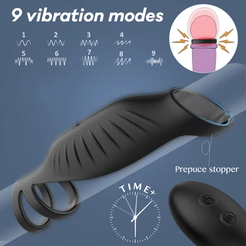 10 Mode Vibreeriv Peenis Massager Rõngast Dildo Vibraator Meestele, Vooruslikkus Vöö puldiga Munand Vibraator Sex Mänguasjad Paarid